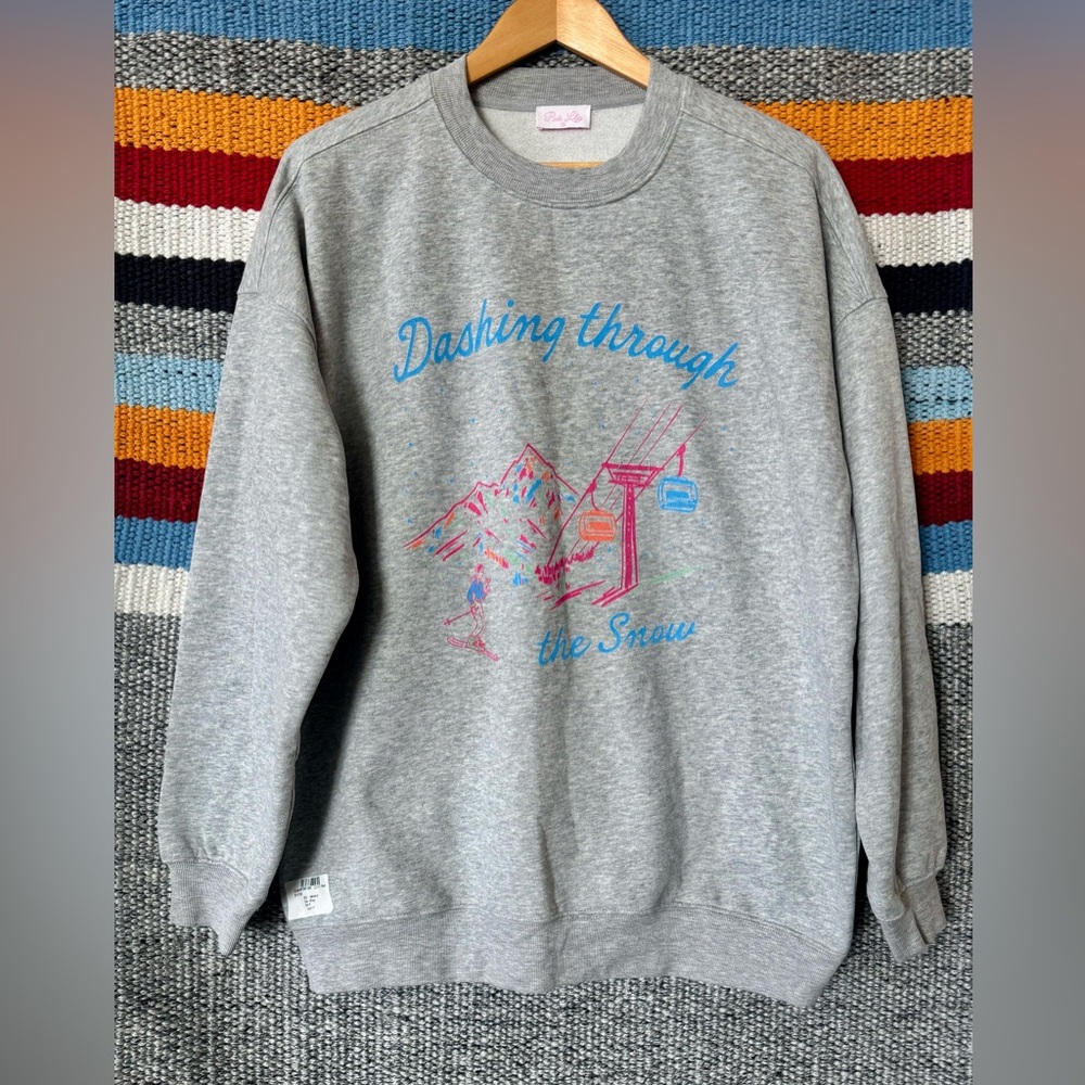 Dashing Through The Snow Light Grey Graphic Sweatshirt